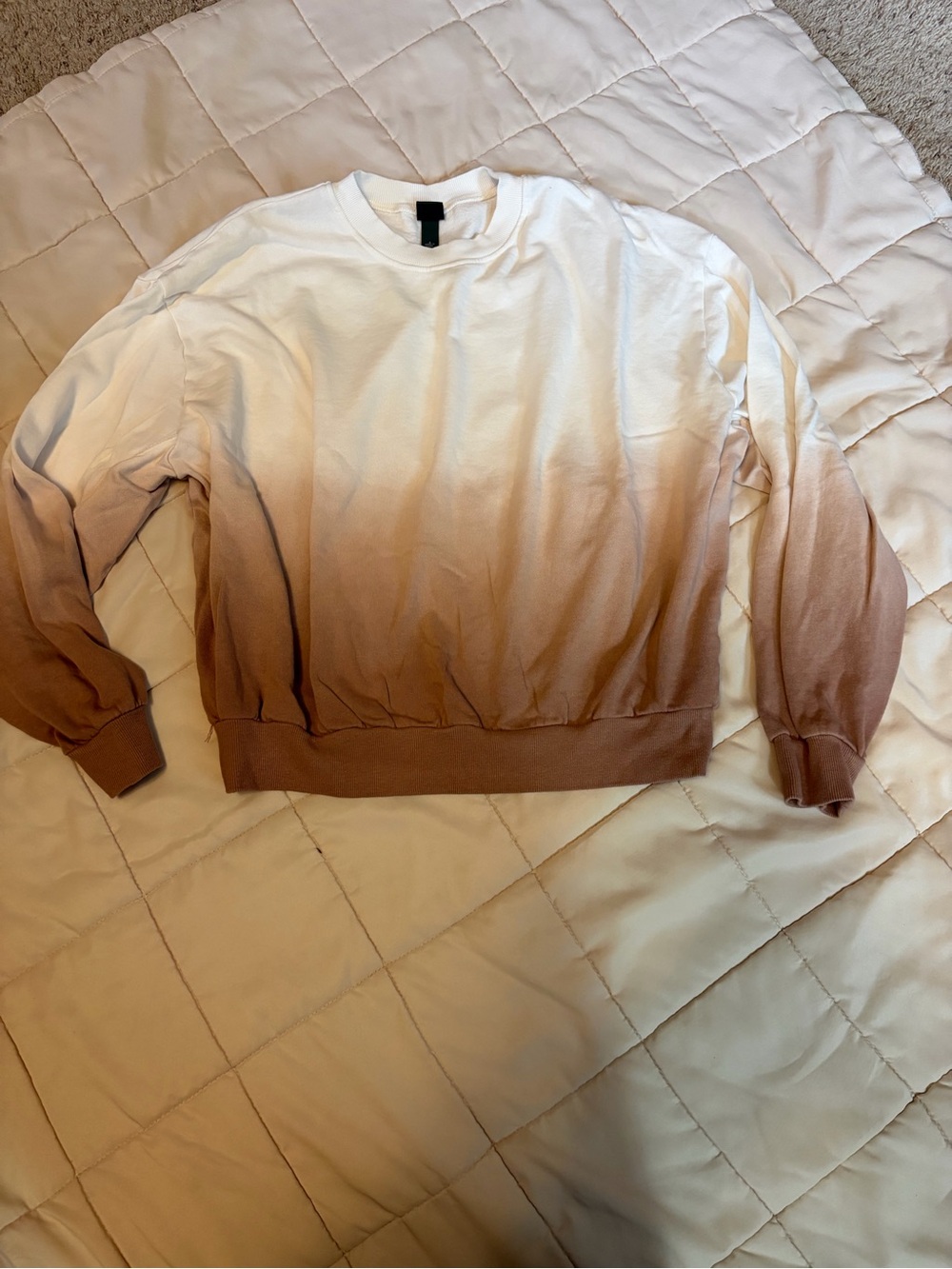 Women's Ombre Crewneck Sweater in Brown and White